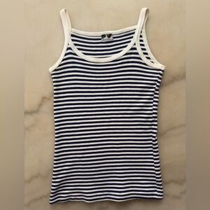 Vintage 90s Breton Stripe Ribbed Scandi Ringer Tank Top